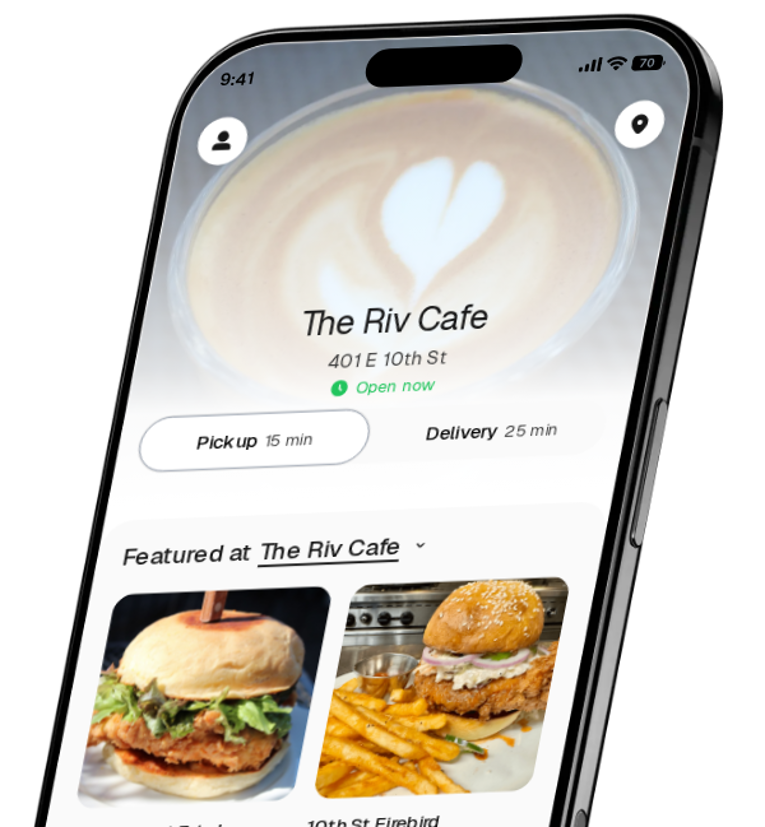 The Riv Cafe app preview