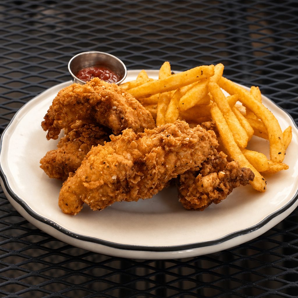 Fried Chicken And Fries.