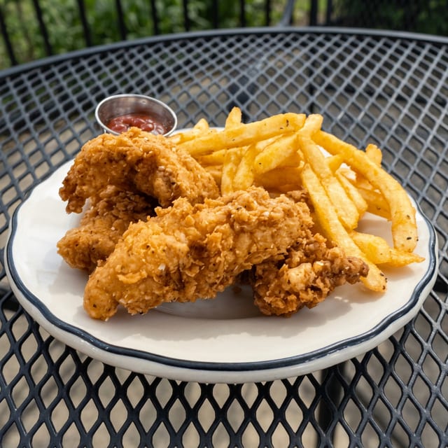 Fried Chicken And Fries.
